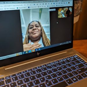 Woman on video conference