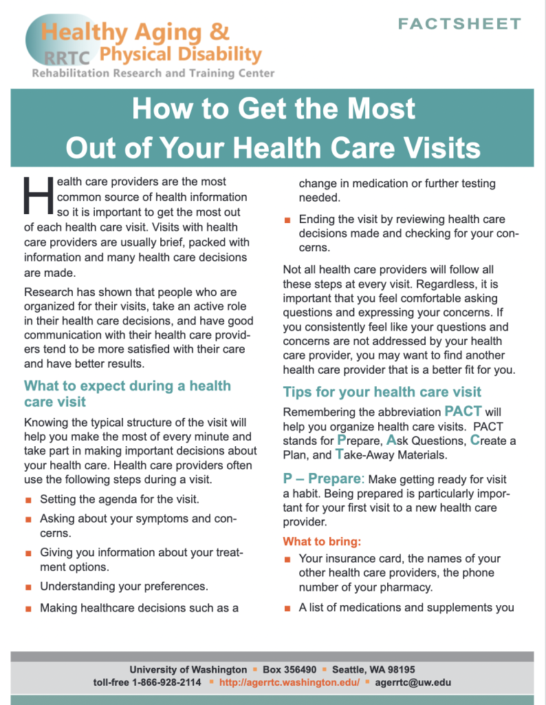 How to Get the Most Out of Your Health Care Visits – ruraloutreach