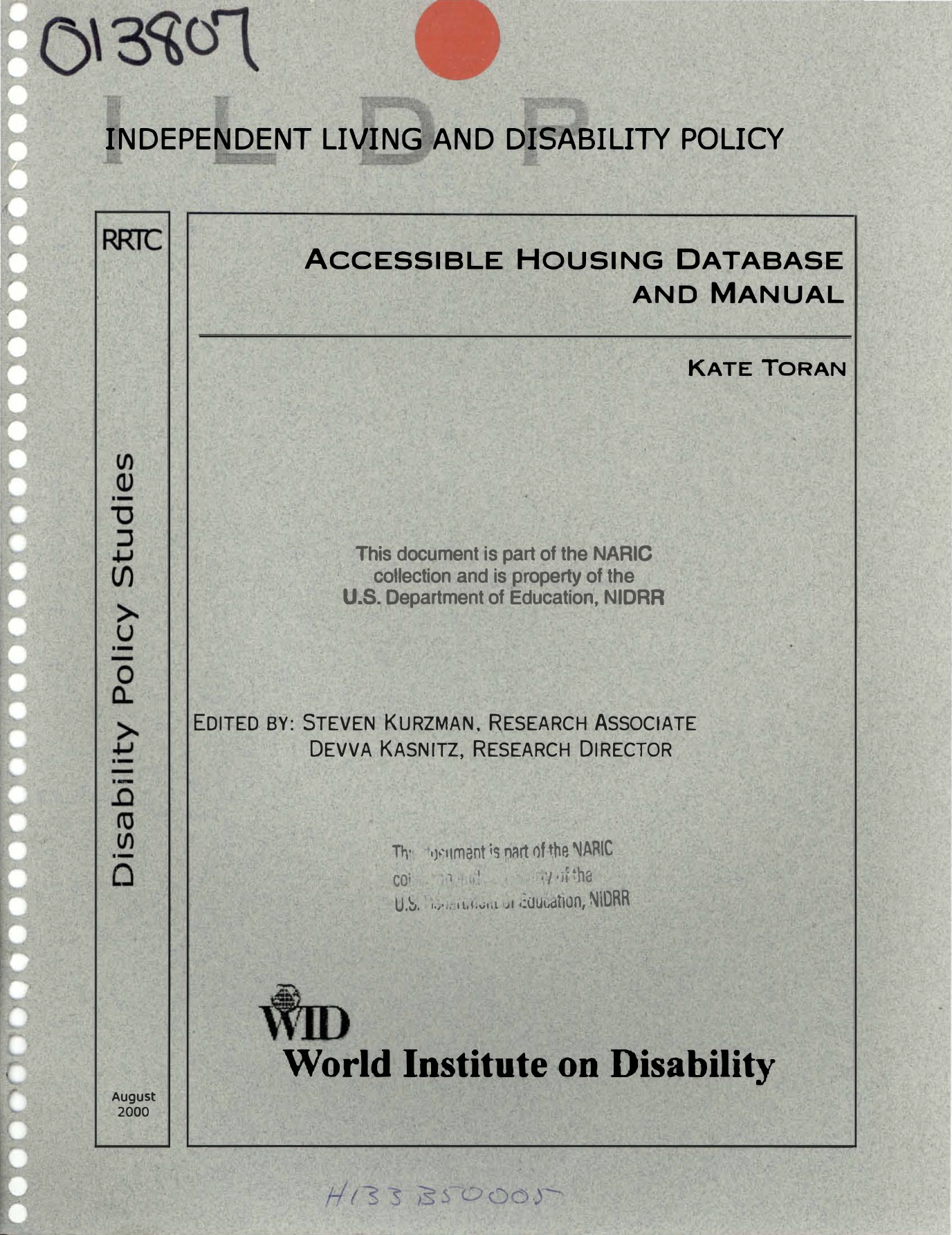 Screenshot of Accessible Housing Database and Manual PDF