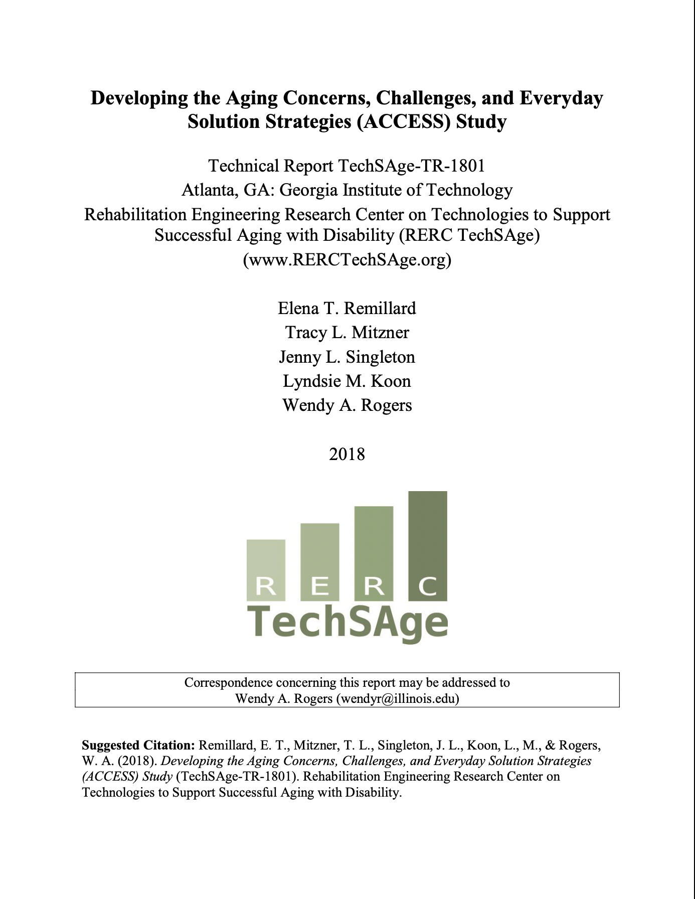 Screenshot of Developing the Aging Concerns, Challenges, and Everyday Solution Strategies (ACCESS) Study PDF