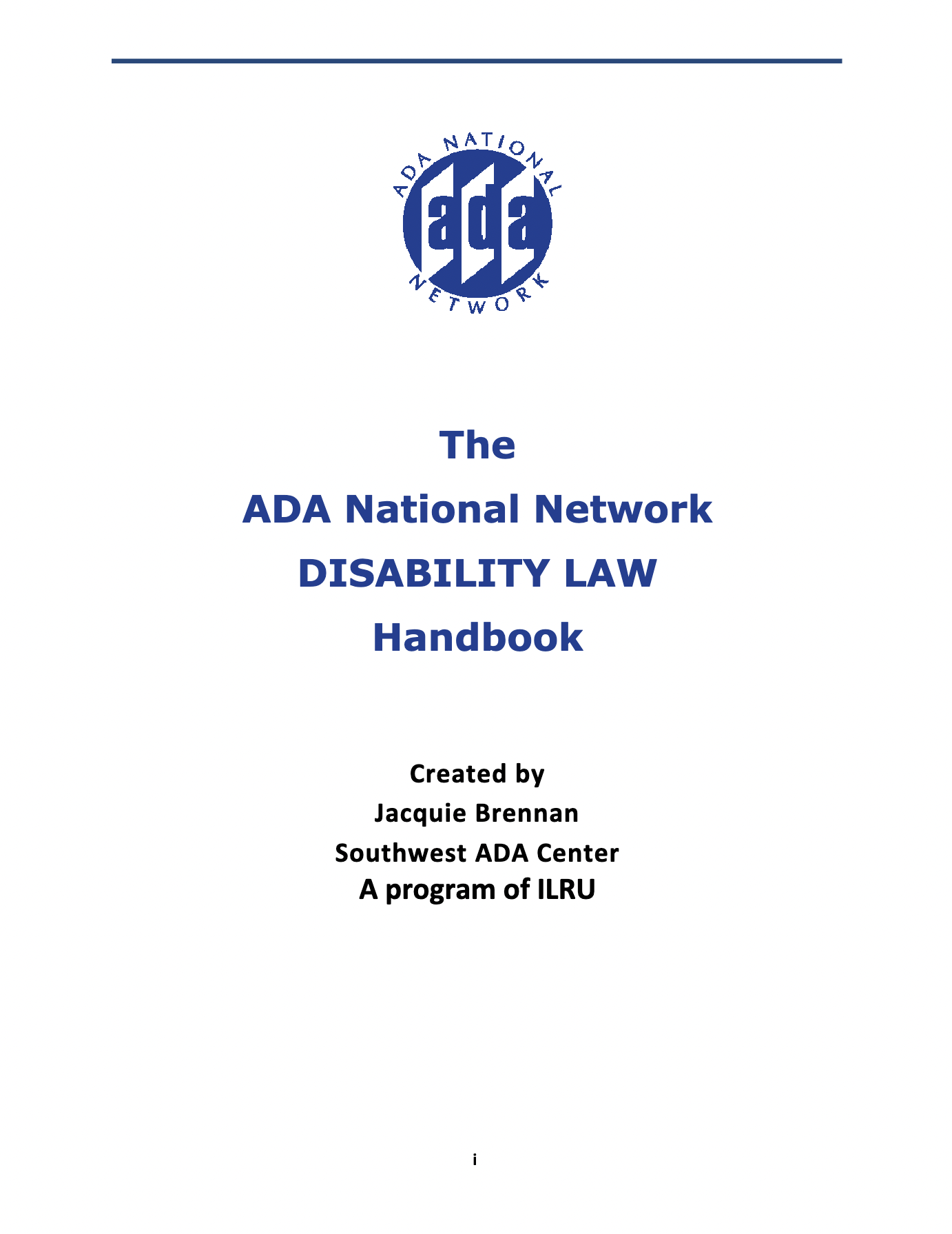 Screenshot of The ADA National Network Disability Law Handbook PDF